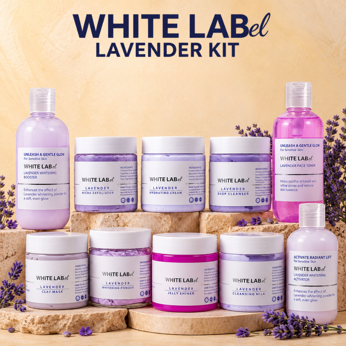 White Label Lavender Facial Kit