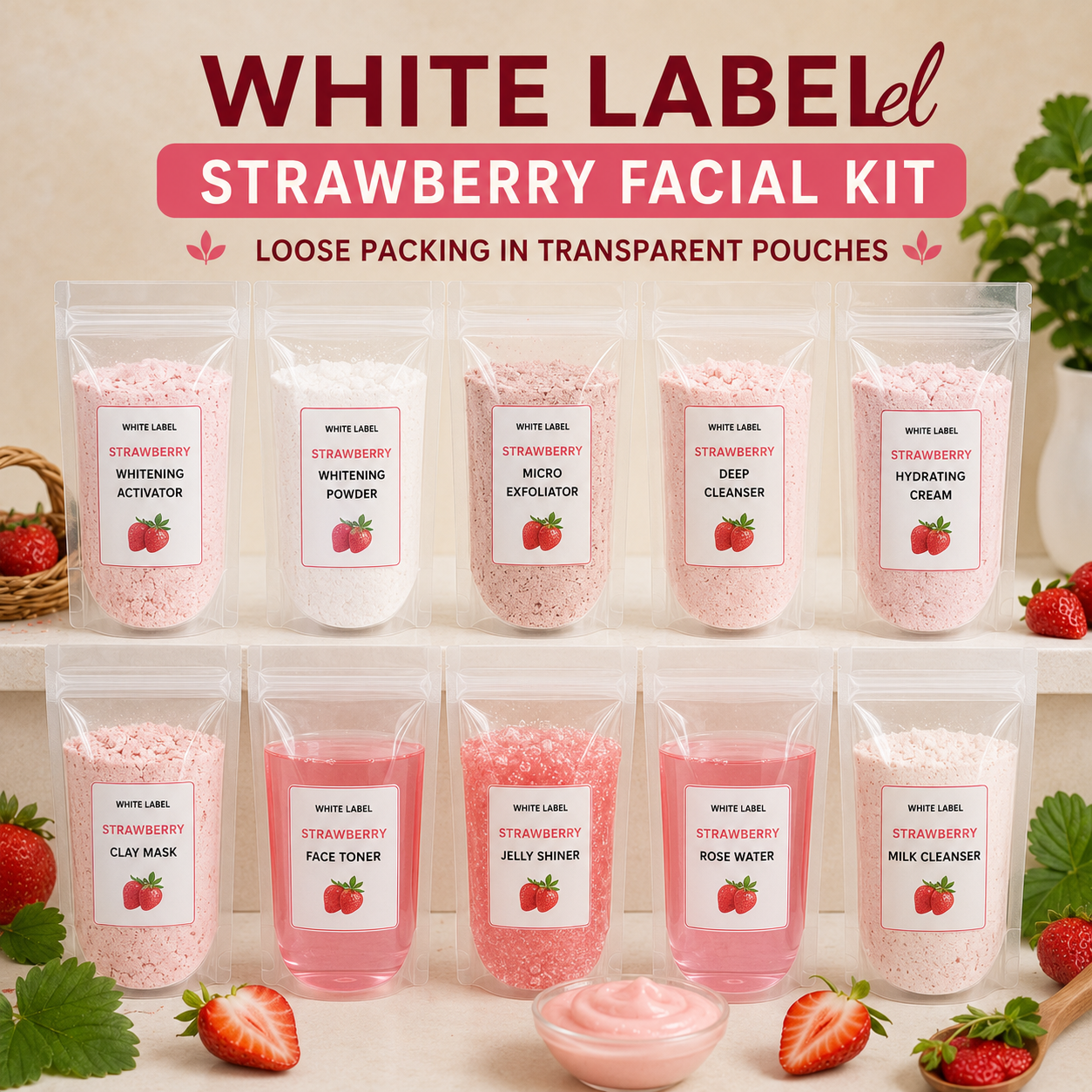 White Label Strawberry Facial Kit